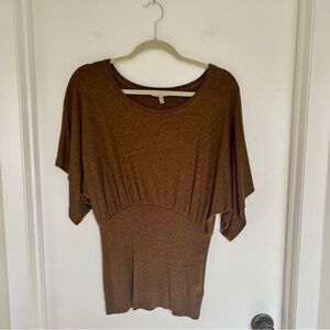 Bordeaux‎ Women's Knit Top, Anthropologie, NWT, Size M, Golden Brown